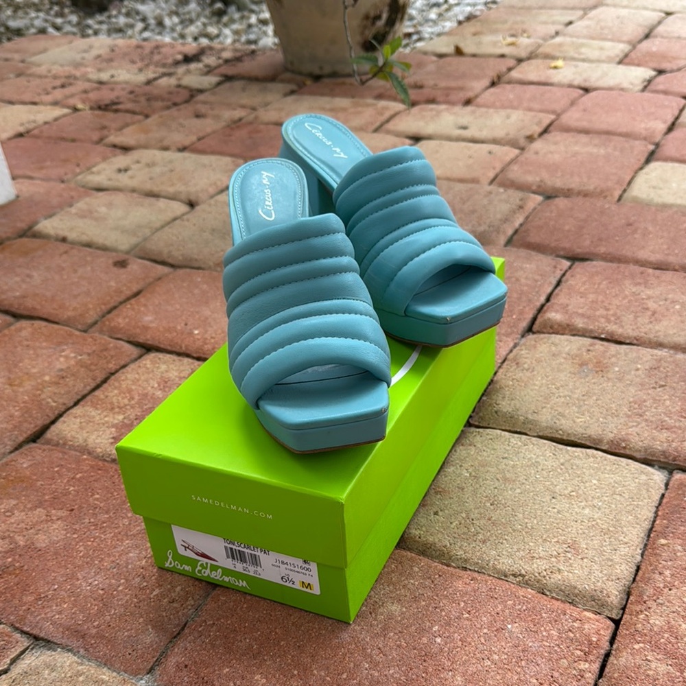 Sam Edelman Turquoise platform Mules